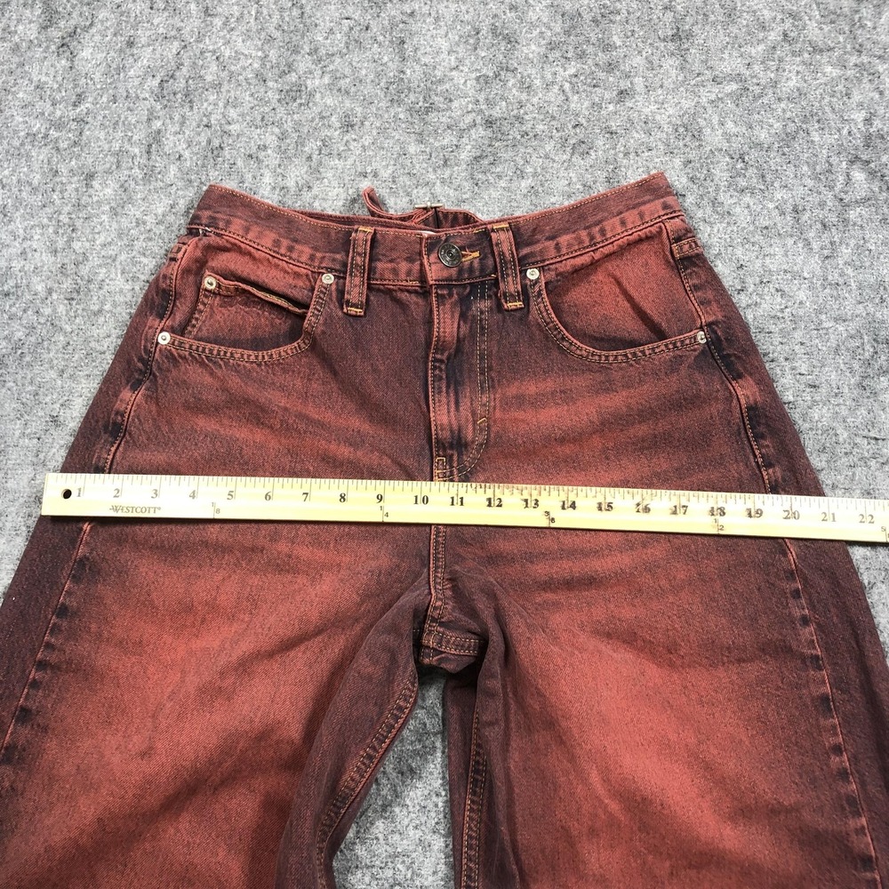 BDG Jeans Womens 28W Red High Rise Wide Leg Adjustable Waist Denim Relaxed - Picture 9 of 16